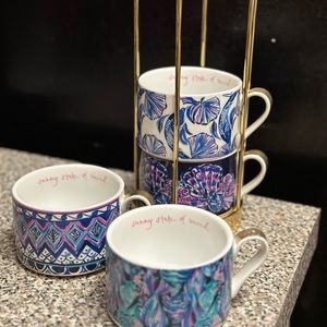 Set of 4 Lilly Pulitzer Espresso Coffee Cups
